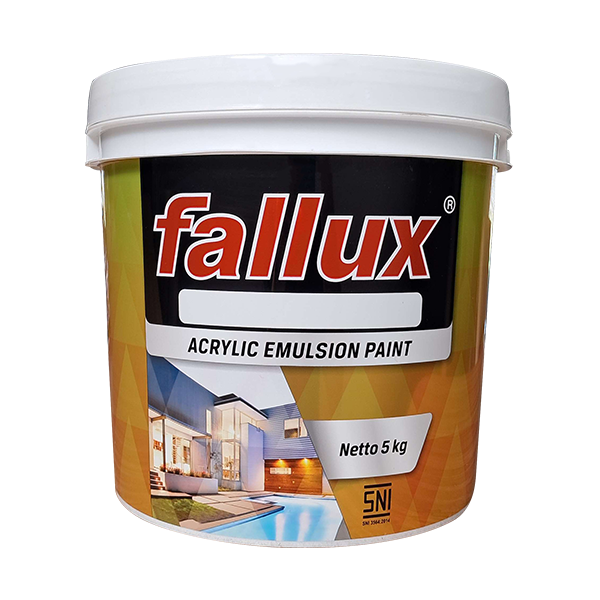 fallux wall paint (5 kg) cat tembok exterior & interior paint