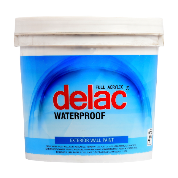 delac waterproof (4 kg) cat tembok exterior full acrylic